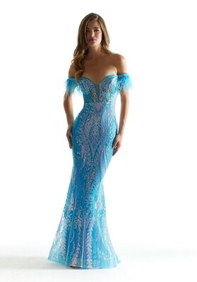 Morilee Prom Dress 49081 Bright Blue Size 0,4