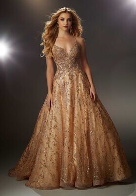 Morilee Prom Dress 48017 Gold Size 24