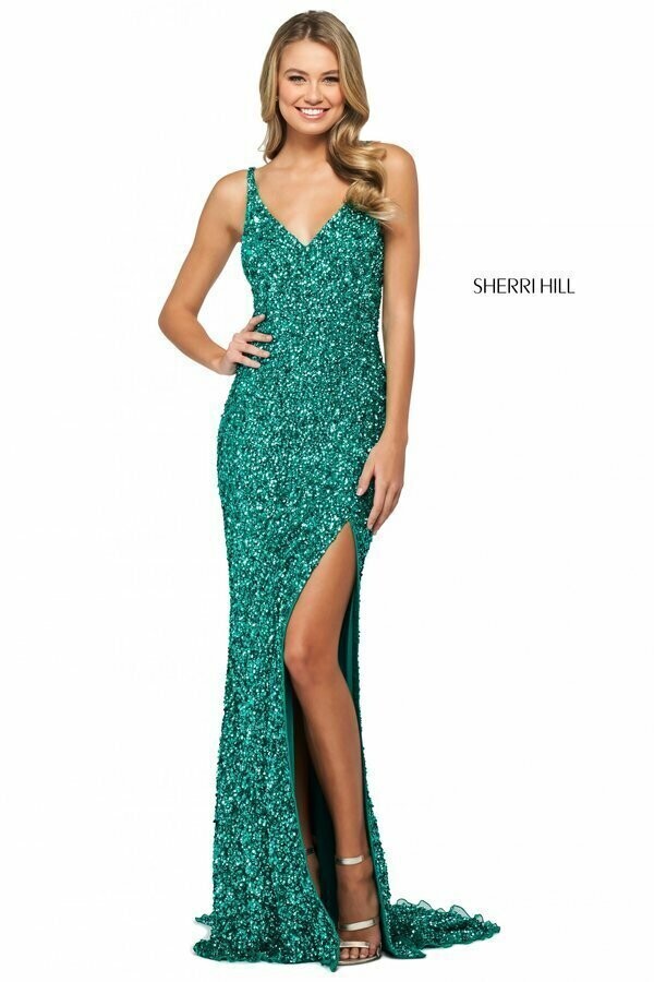 Sherri Hill Dress 53450 Emerald Size 0,4,6
