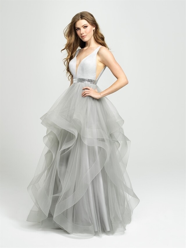 Madison James Dress 19-138 Silver Size 6