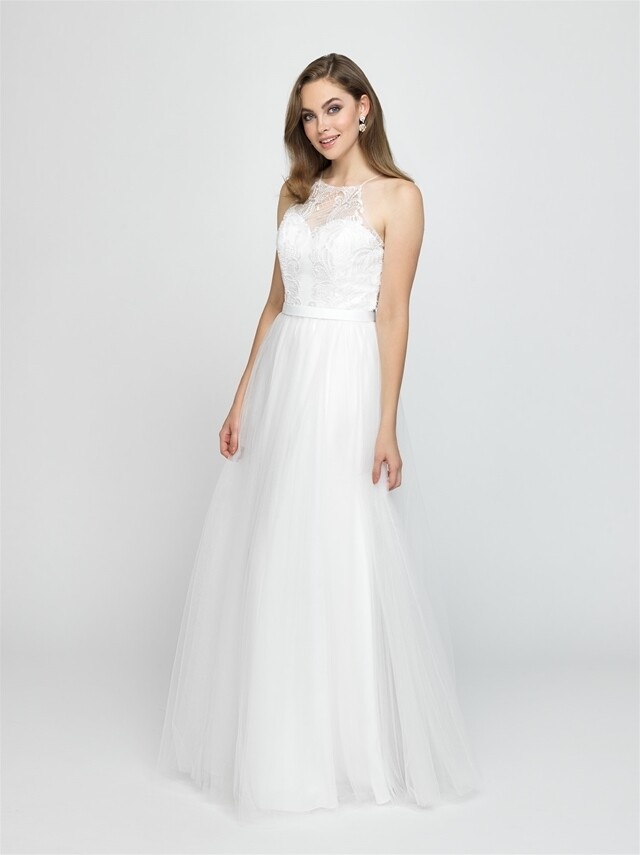 Madison James Dress 19-188 White Size 14