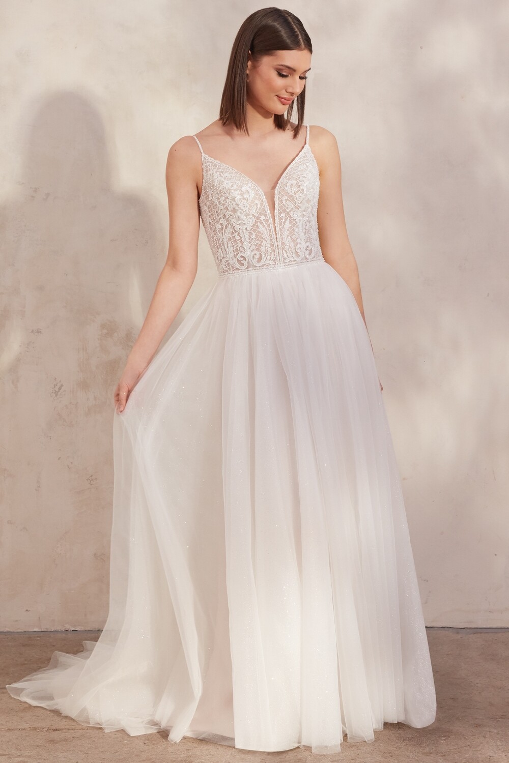 Adore by Justin Alexander Dress Oralee 11257 Iv/Iv/Nu Size 6