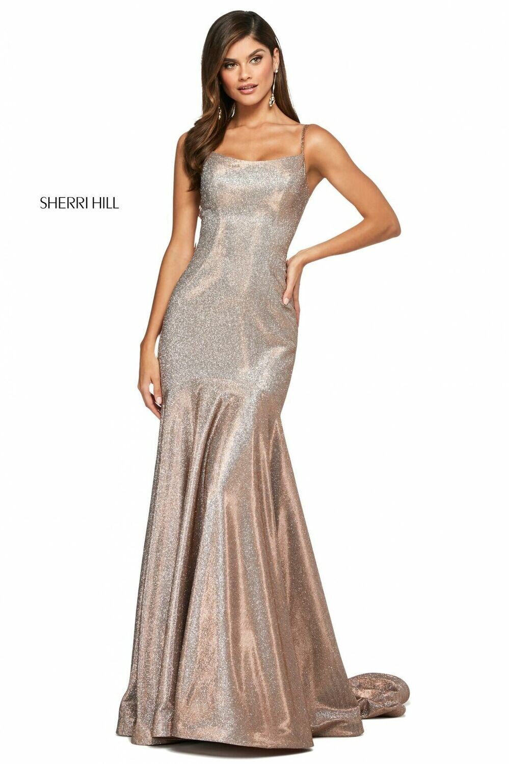 Sherri Hill Dress 53370 Nude/Silver Size 6