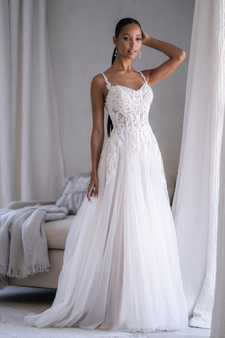 Allure Romance Dress 3607L Nu/Champ/Iv Size 18