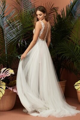 Wtoo by Watters Dress 11110 Huxley Ivory/Ivory Size 10