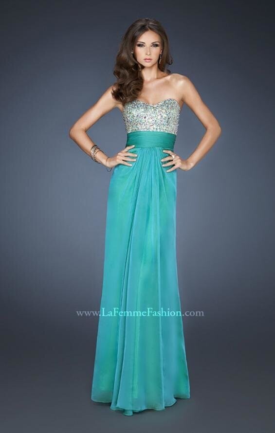La Femme Dress 18258 Jungle Green Size 8
