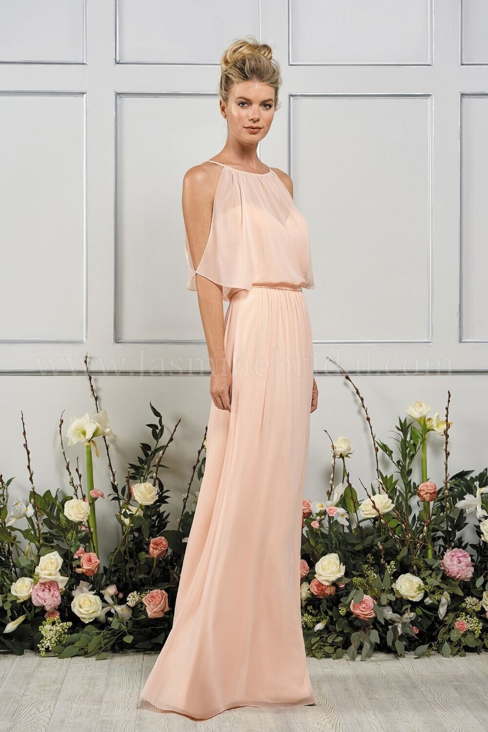 B2 by Jasmine Bridesmaid Dress B193060 Ivory Size 12