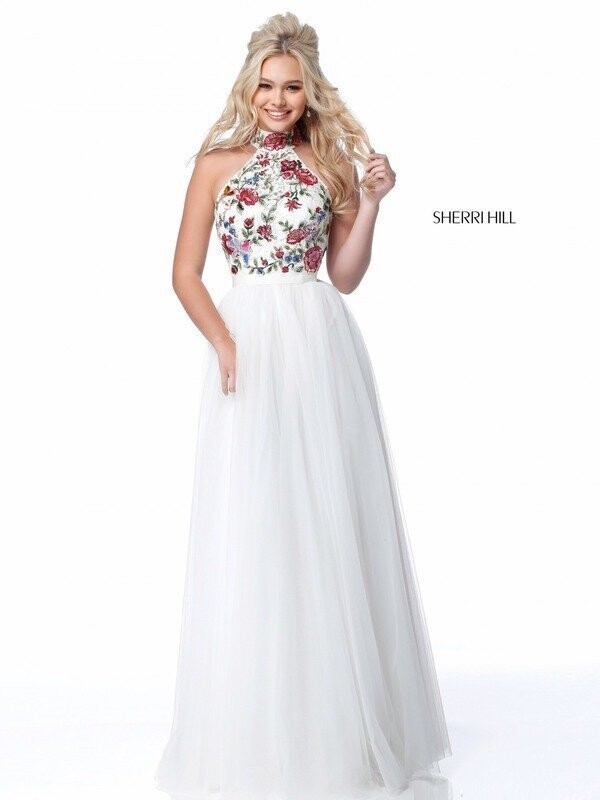 Sherri Hill Dress 51908 Ivory/Multi Size 2