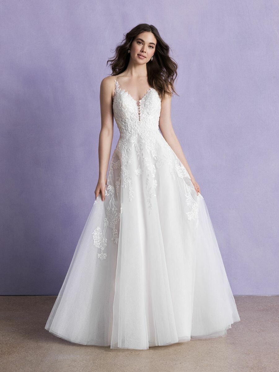 Allure Romance Dress 3350 Ivory/Nude Size 10