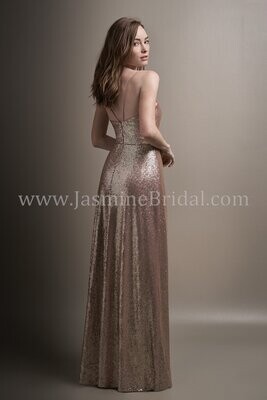Belsoie by Jasmine Bridesmaid Dress L194008 Light Gold Size 14