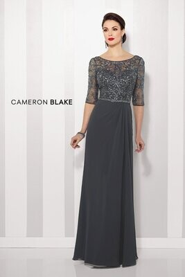 Cameron Blake Mother of the Bride Dress 216684 Charcoal Size 12