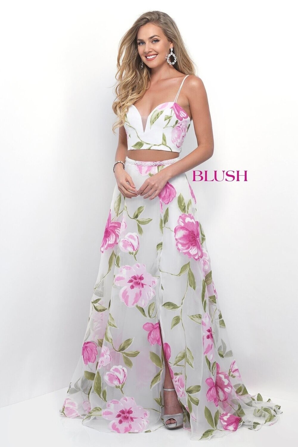 Blush Dress 11231 Off White/Multi Size 8