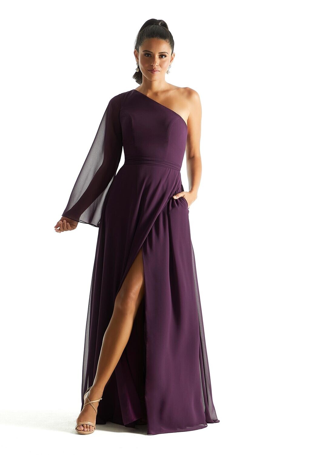 Morilee Bridesmaid Dress 21854 Eggplant Size 18