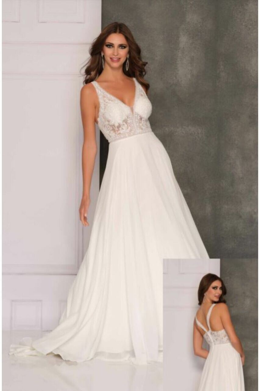 Dave &amp; Johnny Dress 10583 Ivory Size 4