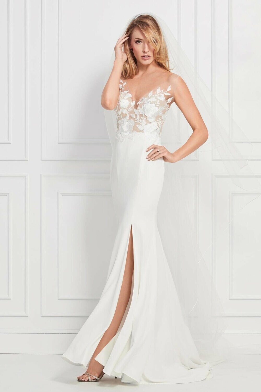Wtoo by Watters Dress 12701 Rylan Ivory Size 10