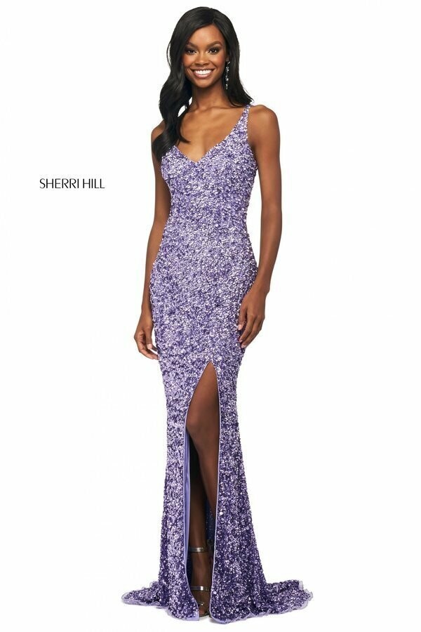 Sherri Hill Dress 53450 Silver Size 10