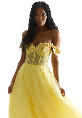 Morilee Prom Dress 49075 Yellow Size 2,10