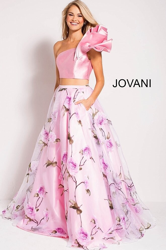 Jovani Dress 60771 Pink/Ivory Size 8