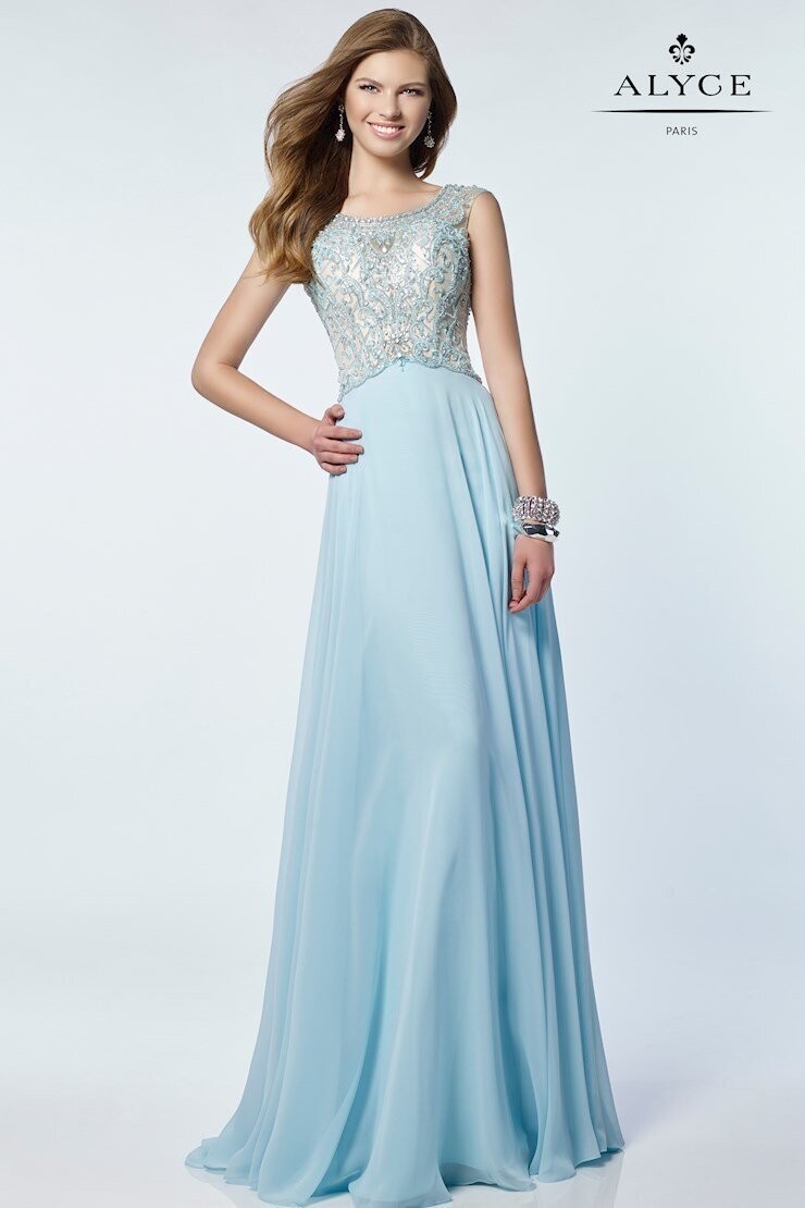 Alyce Paris Dress 6679 Ice Blue Size 10