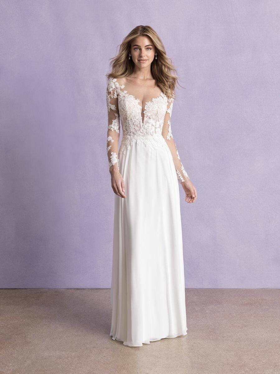 Allure Romance Dress 3353L Ivory/Nude Size 20