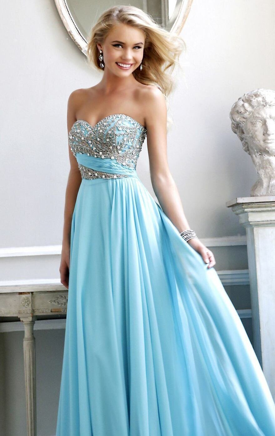 Sherri Hill Dress 3914 Aqua Size 10