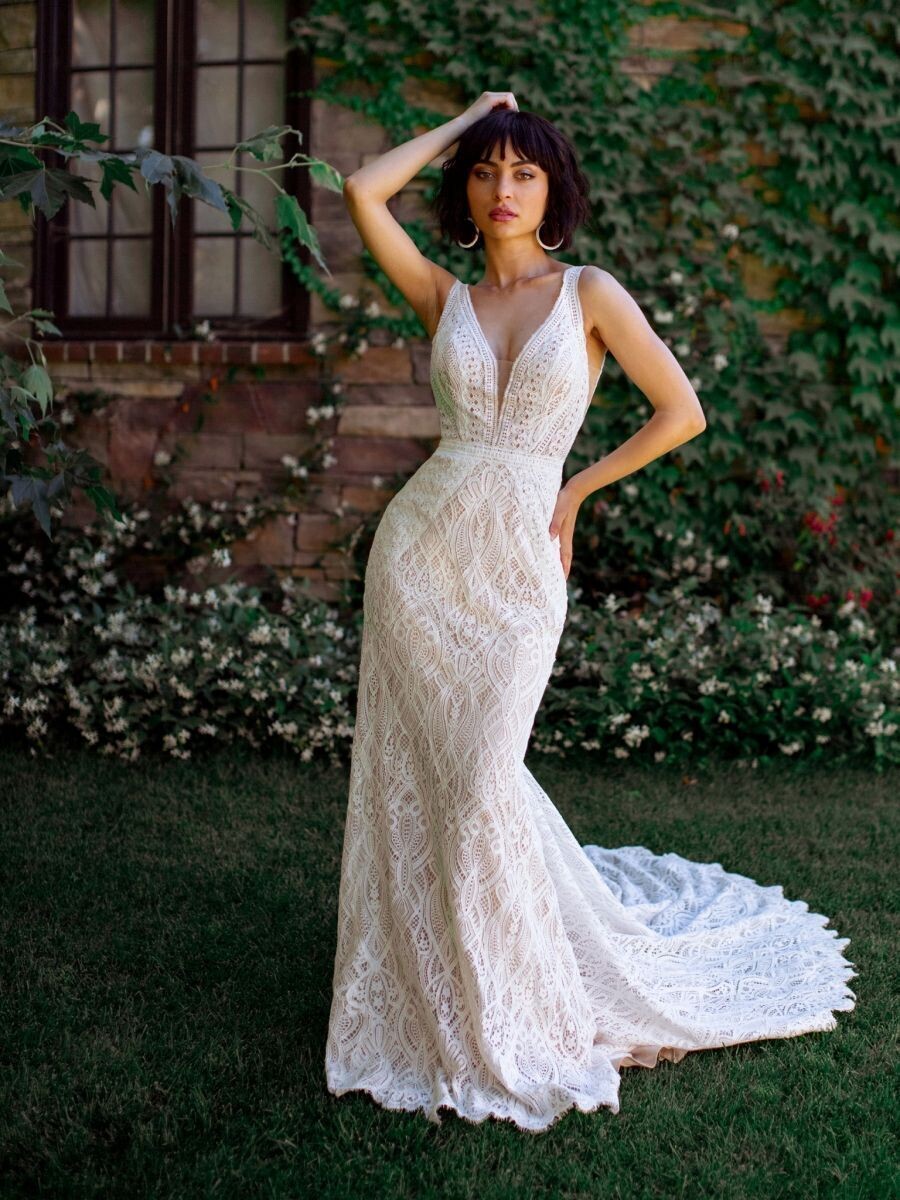 Wilderly Bride Dress F243 McKenna Nu/Mo/Iv/Ch/Nu Size 14