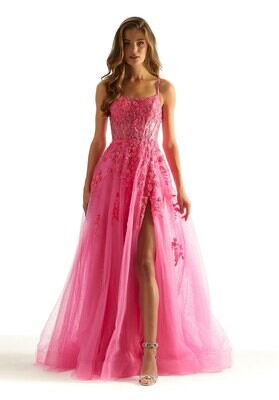 Morilee Prom Dress 49023 Neon Pink Size 14