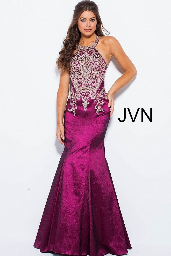 JVN by Jovani Dress JVN41685 Cranberry Size 6