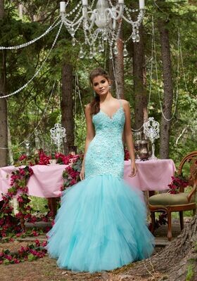 Morilee Prom Dress 99044 Aqua Size 2