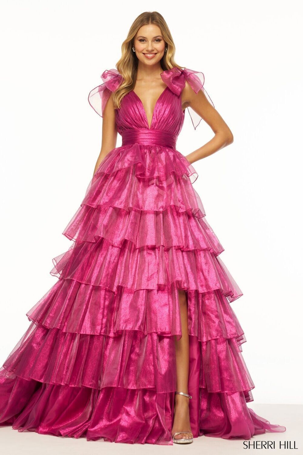Sherri Hill Dress 56127 Magenta Size 8