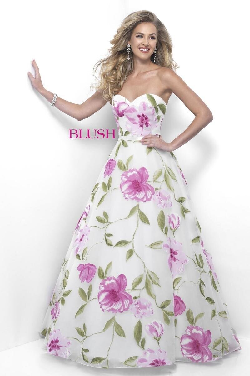 Blush Dress 5621 Off White/Multi Size 12
