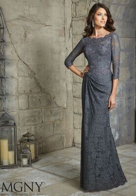 MGNY Mother of the Bride Dress 71229 Teal Size 14