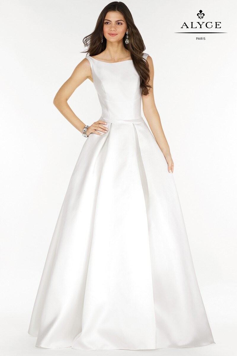 Alyce Paris Dress 6790 Diamond White Size 14