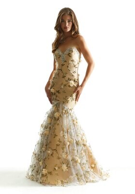 Morilee Prom Dress 49067 Champagne Size 2,6