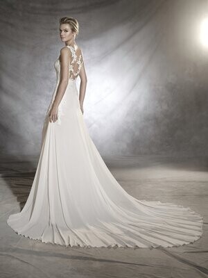 Pronovias Dress Orosia Light Pink/Off White/Crystal Size 14