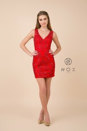 NOX Anabel Short Dress 671 Red Size M (6-8)