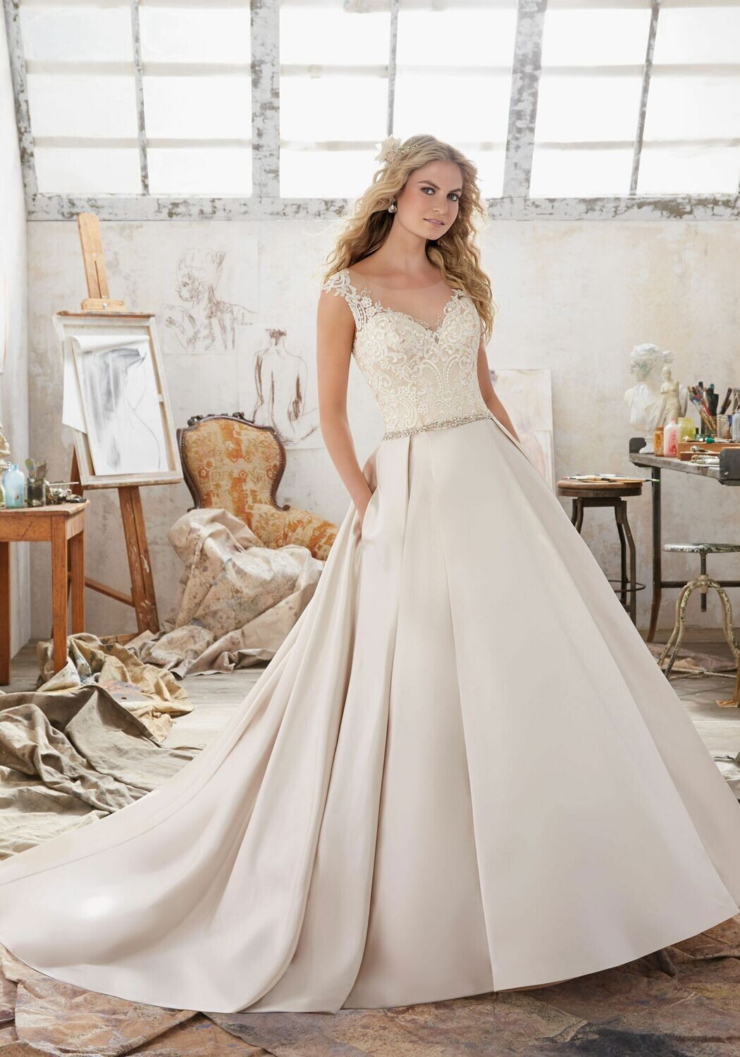 Morilee Dress 8103 Maclaine Champagne Size 14