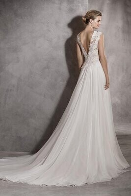 Pronovias Dress Atlantis Off White/Nude Size 14