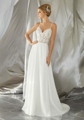 Morilee Dress 6861 Mina Ivory/Nude Size 8