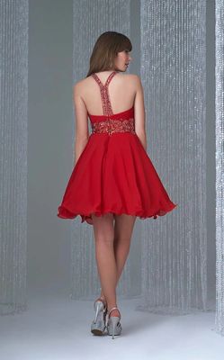 Madison James Short Dress 16335 Red Size 10