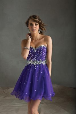 Morilee Short Dress 9240 Purple Size 14
