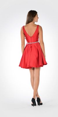 Poly USA Short Dress 7894 Red Size L (12-14)