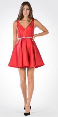 Poly USA Short Dress 7894 Red Size L (12-14)