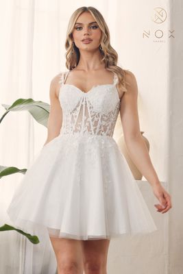 NOX Anabel Short Dress H784 White Size 12