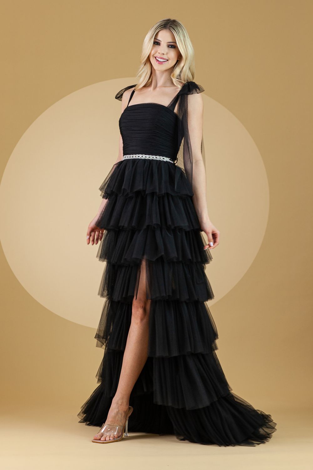 Amelia Couture Dress 6125 Black Size 8