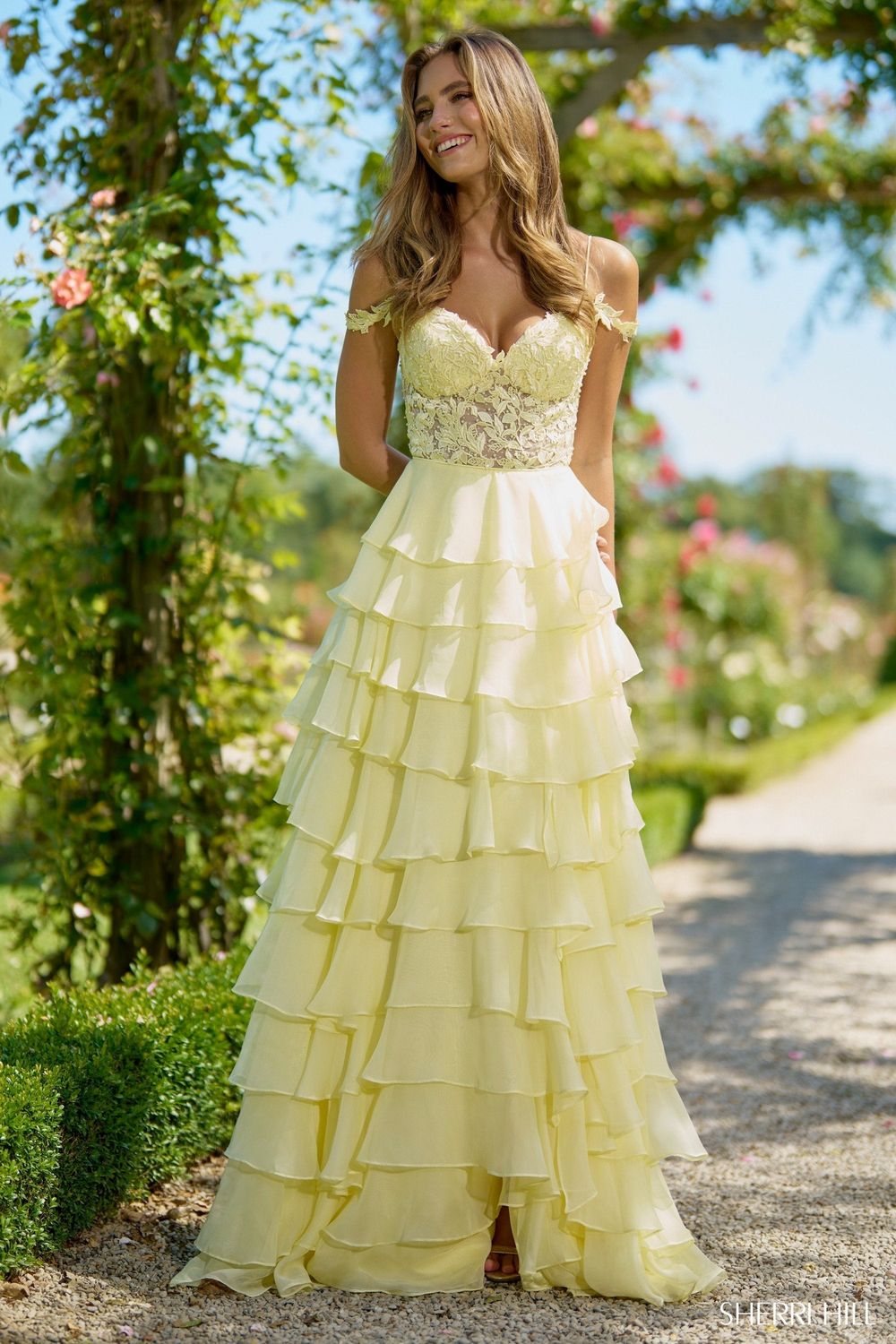 Sherri Hill Dress 56868 Yellow Size 16