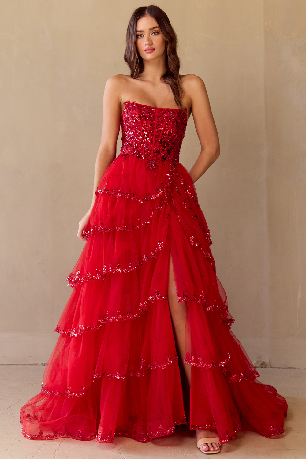 Amelia Couture Dress 4033 Red Size 4