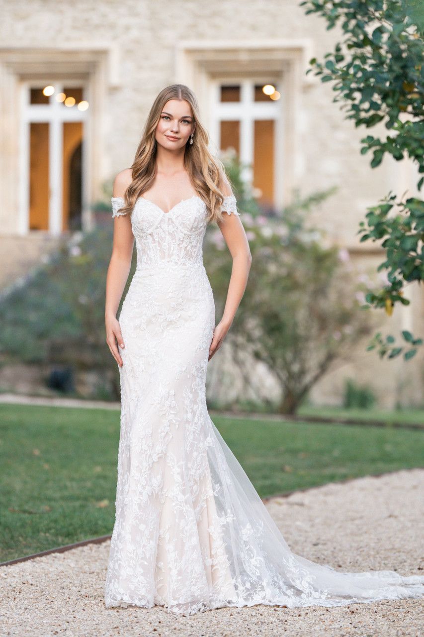 Allure Romance Dress 3813L Iv/Ch/Nu Size 16