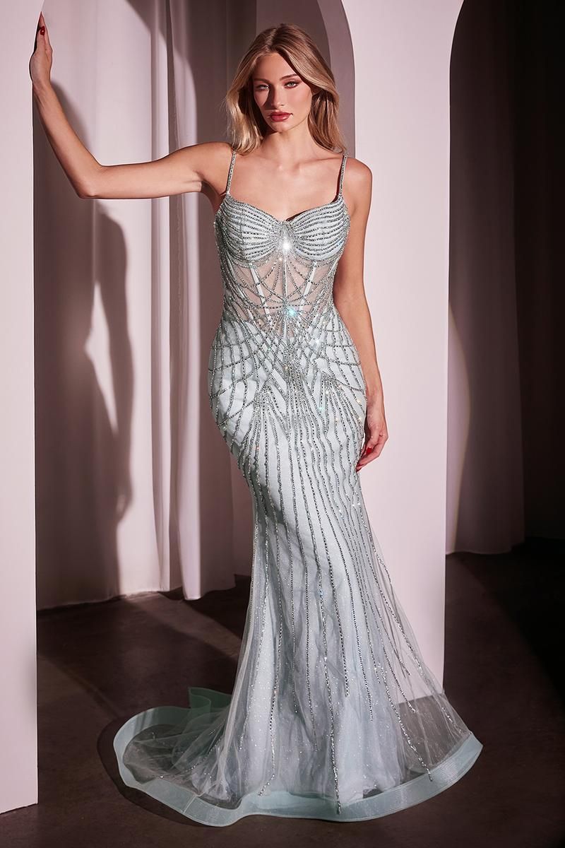 Ladivine Dress CD766 Light Blue Size 4