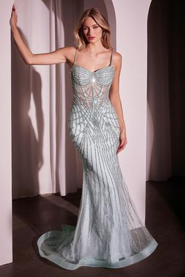 Ladivine Dress CD766 Light Blue Size 4